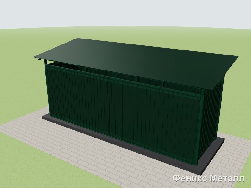 С навесом на 3 контейнера 0,75 м³ MS05