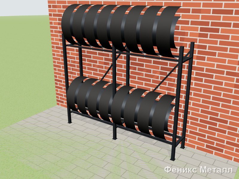 Стеллаж для шин на 8 колёс ST04